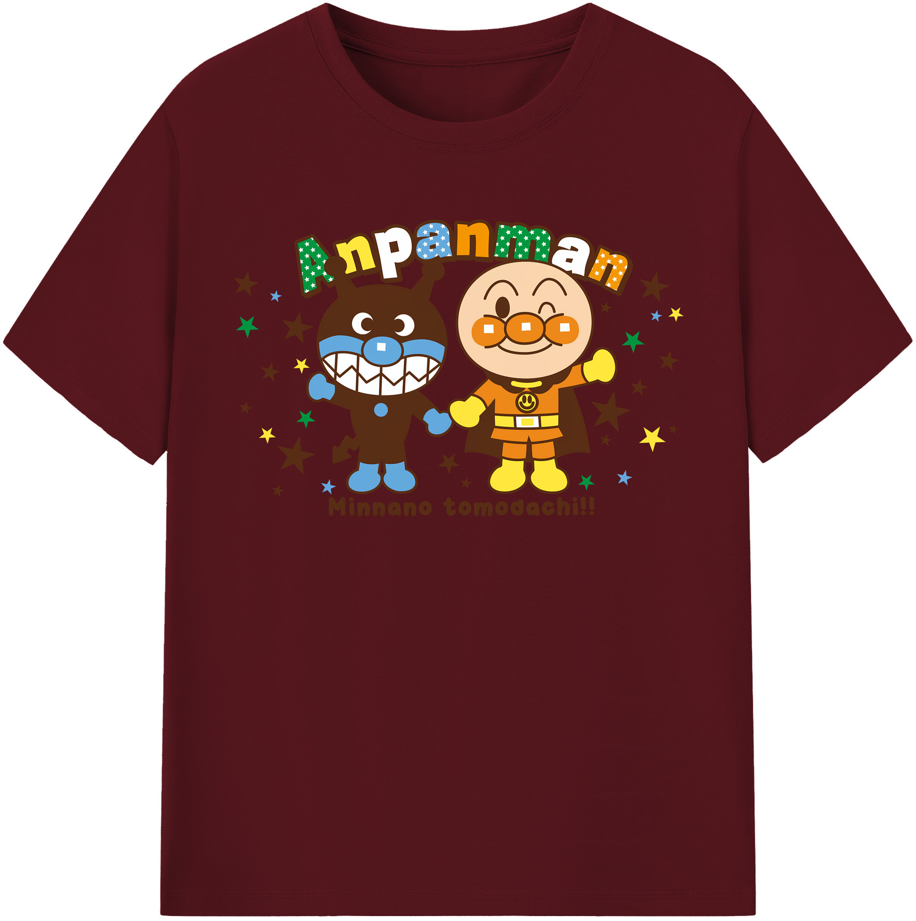 （画像用） アンパンマン Anpanman 綿100％半袖Tシャツ（フロントプリント）